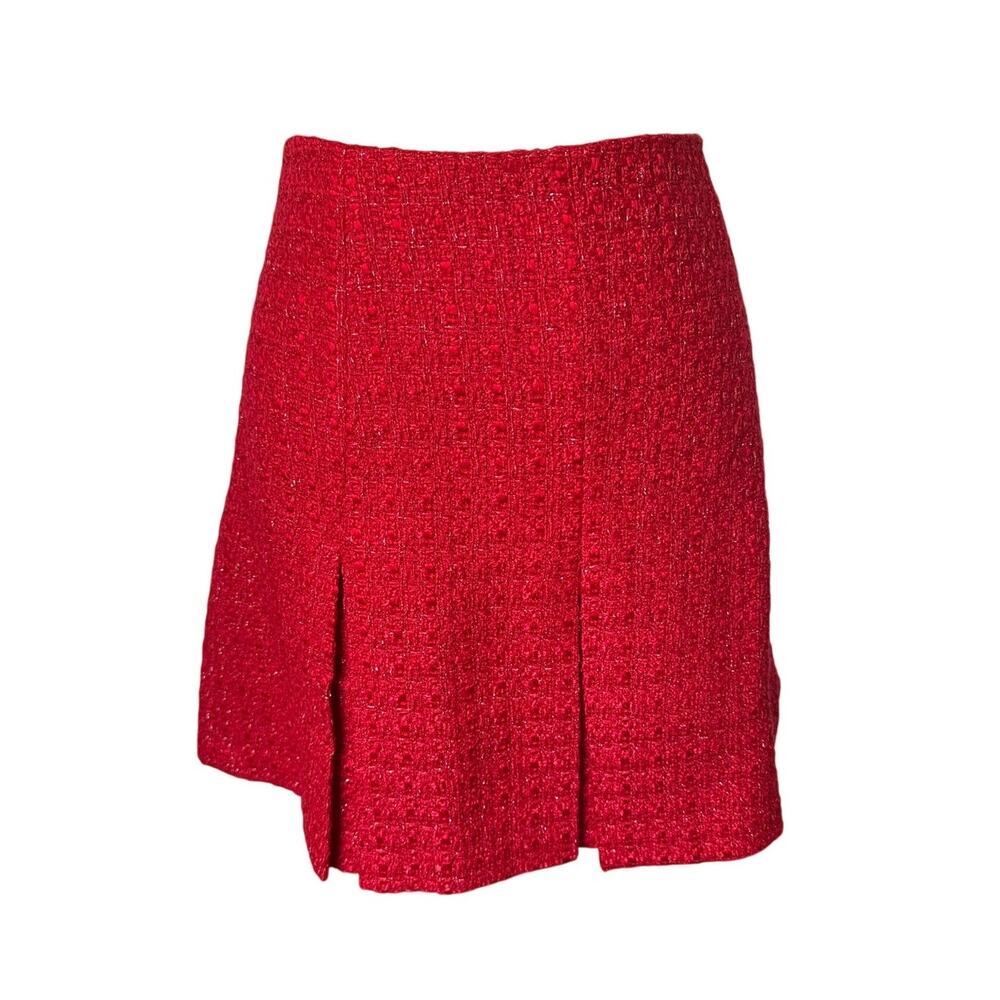 Lilly Pulitzer Cammi Mini Skirt in Rococ Red Fiesta Boucle Size 12 Pleated New